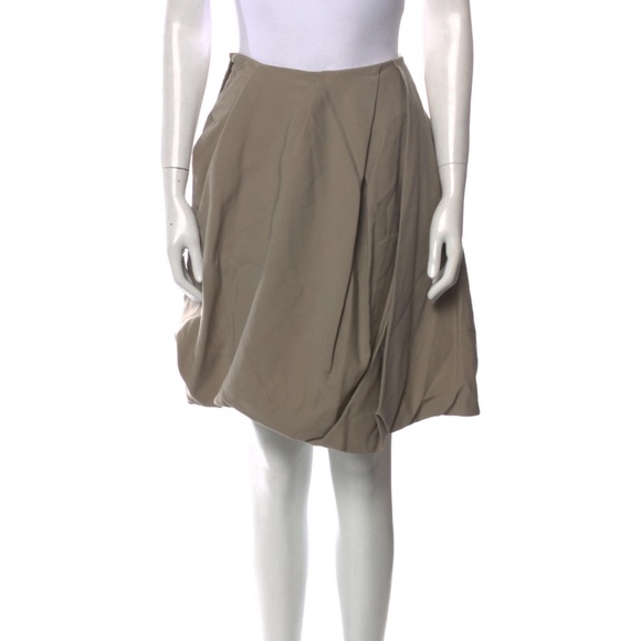 MARNI TAUBE BEIGE PLEATED ACCENTS KNEE-LENGTH BUBBLE KIRT SIZE M US8 IT44 BROWN - Picture 1 of 14